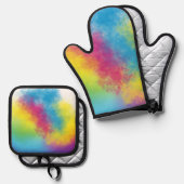 kleurflits ovenwant & pannenlap set (Voorkant / Achterkant)