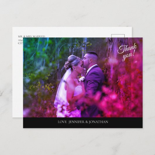 Kleurfoto's en zwart, bedankt Briefkaart (Voorkant / Achterkant)