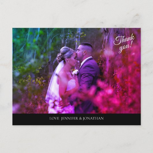 Kleurfoto's en zwart, bedankt Briefkaart (Voorkant)