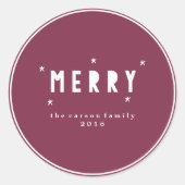 Kleurgeblokkeerde MERRY MERRY Monogram Stickers (Voorkant)