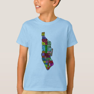 Kleurgecodeerde Manhattan NYC-overhemden, hoodies