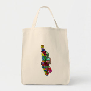 Kleurgecodeerde Manhattan NYC-overhemden, hoodies Tote Bag