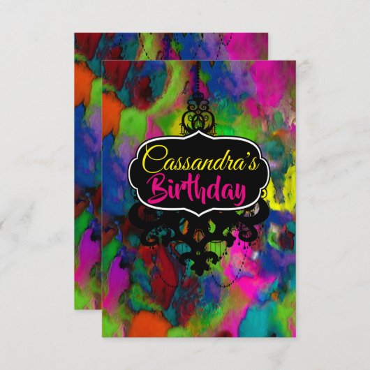 Kleurgerichte gedachten (meer opties) - RSVP / Kaart (Voorkant / Achterkant)