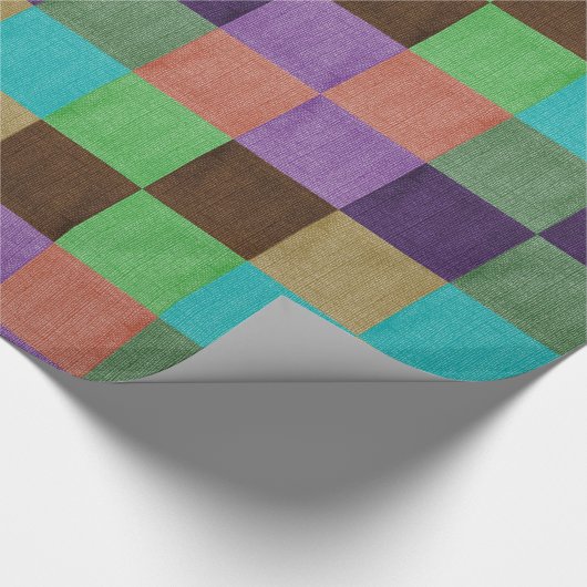 Kleurgetextureerde vierkantjes van textiel cadeaupapier (Hoek)