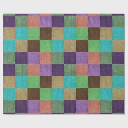 Kleurgetextureerde vierkantjes van textiel cadeaupapier (Vlak)