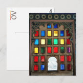 Kleurglas in een houten lijst briefkaart (Voorkant / Achterkant)