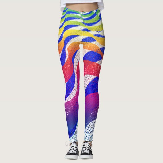 Kleurgolven Leggings (Voorkant)