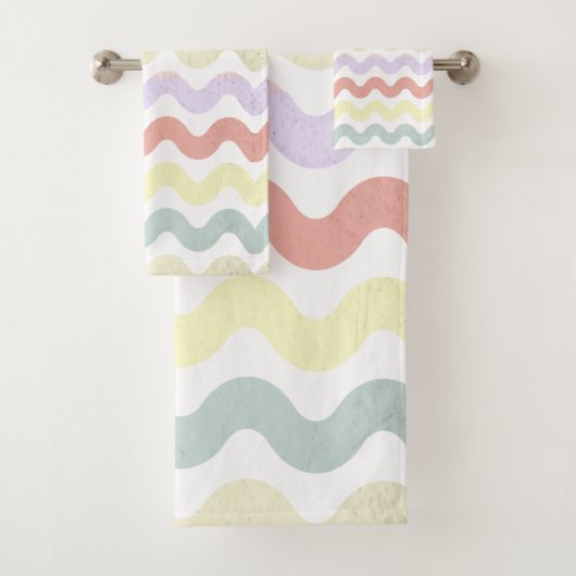 Kleurgolven (pastels) bad handdoek (Insitu)