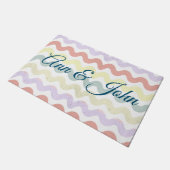 Kleurgolven (pastels) deurmat (Schuin)