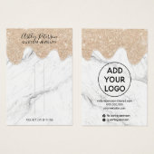 Kleurgoudglitter drip sieraar haarscherp visitekaartje (Voorkant /achterkant)