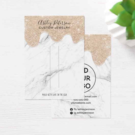 Kleurgoudglitter drip sieraar haarscherp visitekaartje (Bureau)