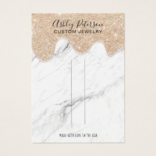 Kleurgoudglitter drip sieraar haarscherp visitekaartje (Voorkant)