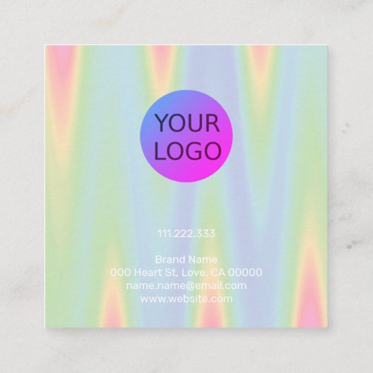 Kleurgradiënt Ombre Chevron oorringen Logo Vierkante Visitekaartje (Achterkant)