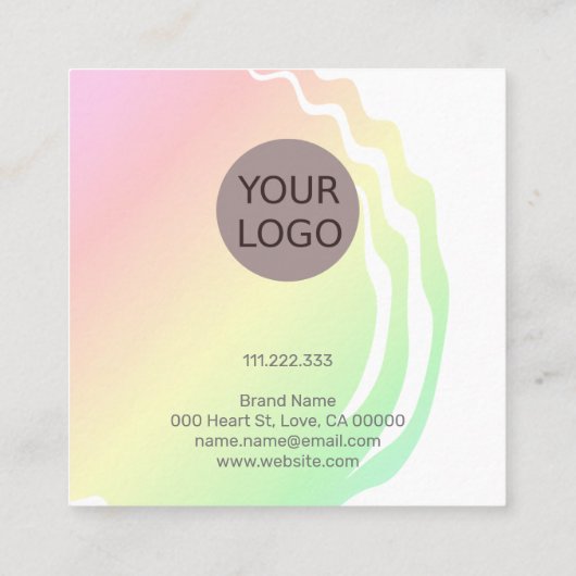 Kleurgradiënt Ombre regenboogaarden Logo Vierkante Visitekaartje (Achterkant)