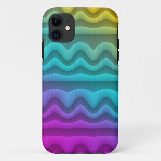 Kleurgradiënten Waves & Stripes - geel blauw roze Case-Mate iPhone Case (Achterkant)