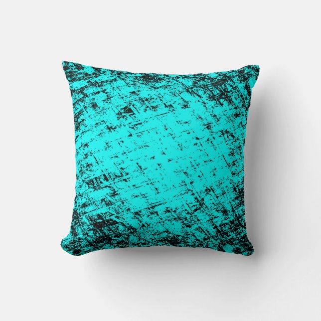 Kleurgrijpturquoise achtergrond. Halftone elemen Kussen (Voorkant)