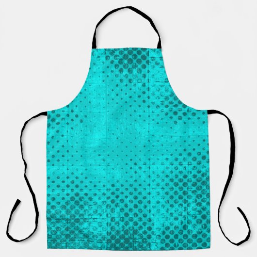 Kleurgrijpturquoise achtergrond. Halftone elemen Schort (Voorkant)
