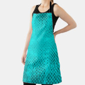 Kleurgrijpturquoise achtergrond. Halftone elemen Schort (Insitu)