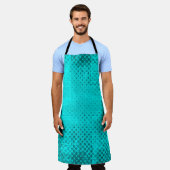 Kleurgrijpturquoise achtergrond. Halftone elemen Schort (Gedragen)