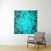 Kleurgrijpturquoise achtergrond. Halftone elemen Wandkleed (In Situ (horizontaal))