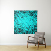 Kleurgrijpturquoise achtergrond. Halftone elemen Wandkleed (In situ)