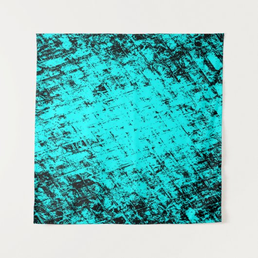 Kleurgrijpturquoise achtergrond. Halftone elemen Wandkleed (Voorkant)