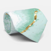 Kleurgroene vloeibare pasteeltextuur stropdas (Opgerold)