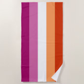 Kleurhanddoek van de Lesbische Pride vlag Strandlaken (Voorkant)