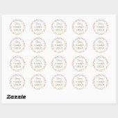 Kleurhartjes Ze staat op springen Baby Shower Favo Ronde Sticker (Vel)
