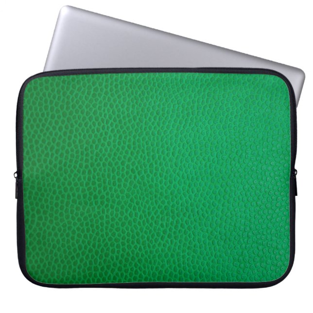 Kleurhuid met groene huid textuur laptop sleeve (Voorkant)
