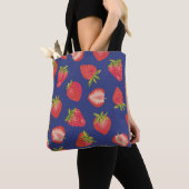 Kleurig aardbeipatroon tote bag (Dichtbij)
