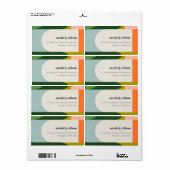 Kleurig Abstract adres Groovy Retro Arch Etiket (Full Sheet)