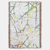 Kleurig abstract bloemontwerp op wit deken (Voorkant Verticaal)