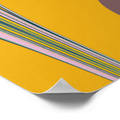 Kleurig Abstract gemarmerd design in Lila en Mint Poster (Hoek)