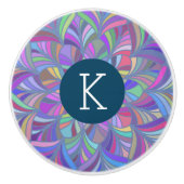 Kleurig Abstract geometrisch ontwerp Keramische Knop (Voorkant)