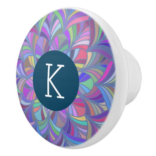 Kleurig Abstract geometrisch ontwerp Keramische Knop (Rechts)