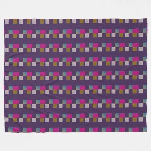 Kleurig Abstract geometrisch patroon Paars blauw Fleece Deken (Voorkant (Horizontaal))