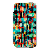 Kleurig abstract, helder elementenontwerp incipio iPhone portemonnee hoesje (Voorkant Agenda)
