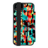 Kleurig abstract, helder elementenontwerp incipio iPhone portemonnee hoesje (Agenda Achterkant)