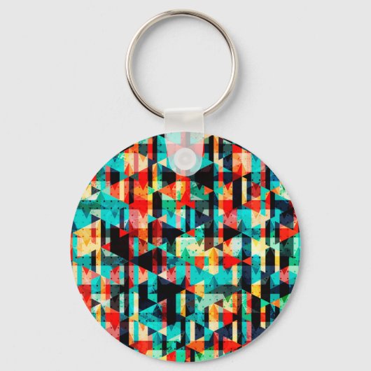 Kleurig abstract, helder elementenontwerp sleutelhanger (Voorkant)
