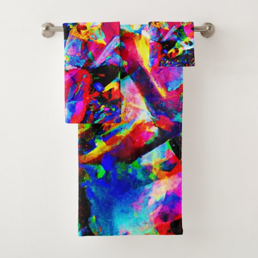 Kleurig abstract ontwerp bad handdoek (Insitu)