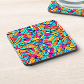 Kleurig abstract ontwerp bier onderzetter (Linkerzijde)