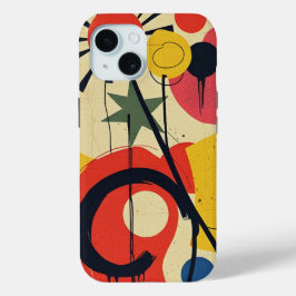 Kleurig abstract ontwerp iPhone 15 case