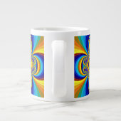 Kleurig abstract ontwerp grote koffiekop (Achterkant)