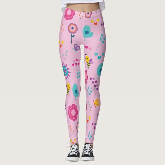 Kleurig abstract ontwerp leggings (Voorkant)