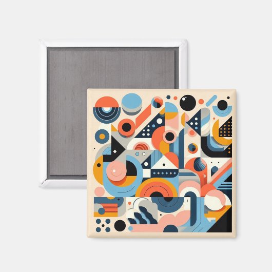 Kleurig abstract ontwerp magneet (Voorkant / Achterkant)