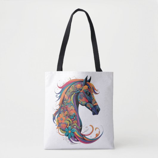 Kleurig abstract paard tote bag (Voorkant)