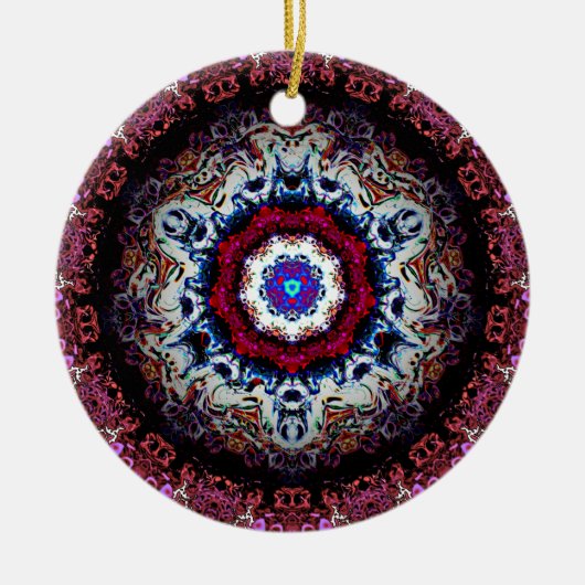 Kleurig abstract patroon (buitenaards oog) keramisch ornament (Voorkant)