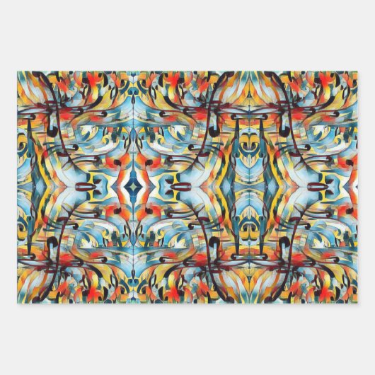 Kleurig abstract patroon inpakpapier vel (Voorkant 2)