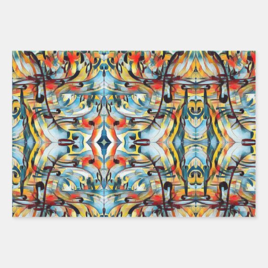 Kleurig abstract patroon inpakpapier vel (Voorkant)